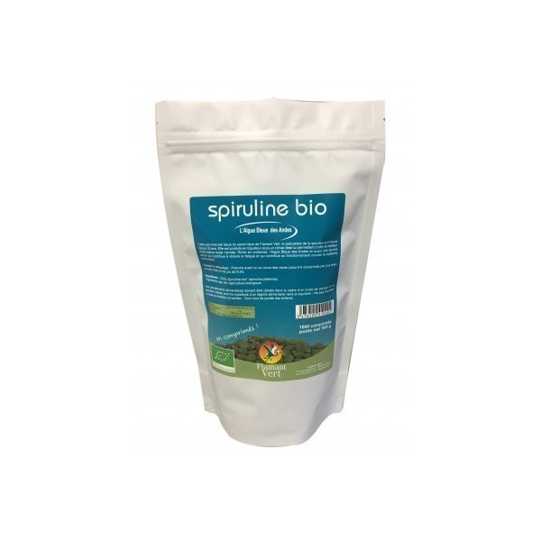 Spiruline des Andes en sachet de 1000 comprimés de 500g Flamant Vert BIO