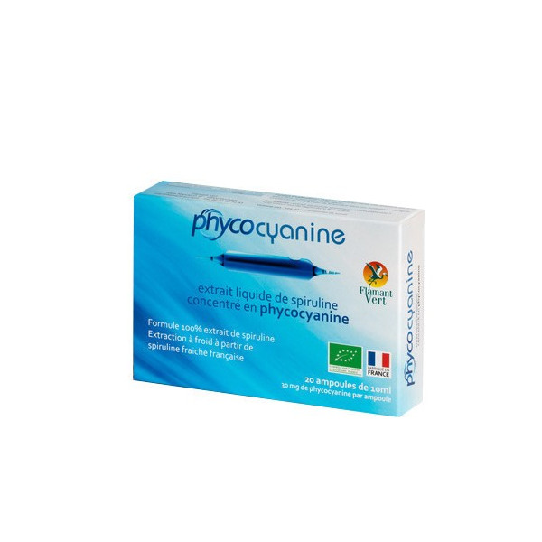 Phycocyanine 20 ampoules de 10 ml flamant vert BIO