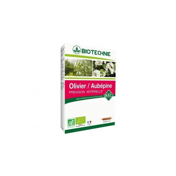 Olivier et aubépine 20 ampoules Biotechnie BIO