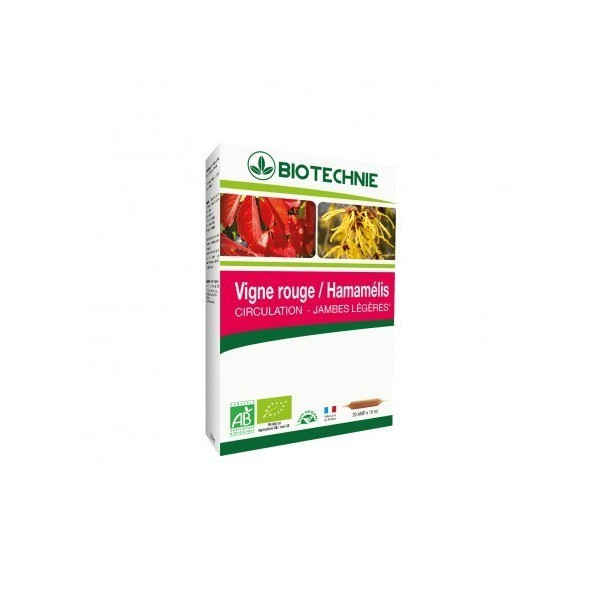 Vigne rouge et hamamélis 20 ampoules Biotechnie BIO