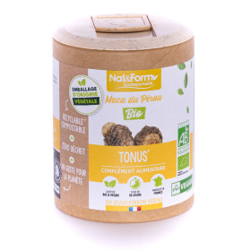 Maca du Pérou 200 gélules végétales gamme écoresponsable Nat et Form BIO