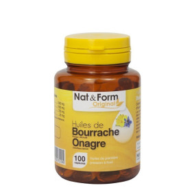 Huile de bourrache et d'onagre 360 capsules Nat et Form