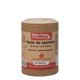 Huile de saumon 60 capsules gamme écoresponsable Nat et Form