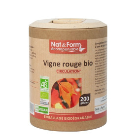 Vigne rouge 200 gélules végétales gamme écoresponsable Nat et Form BIO