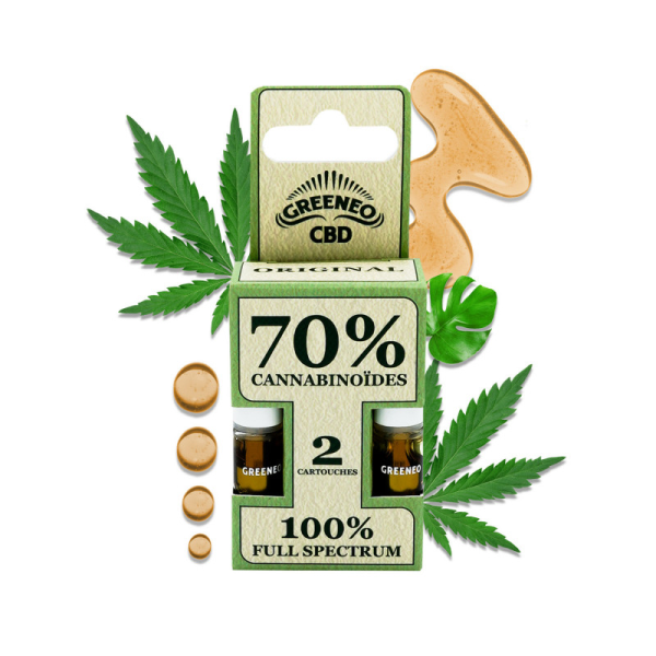 Cartouche e-liquide CBD full spectrum 70% - 2 pcs | GREENEO sans nicotine (Chanvre)