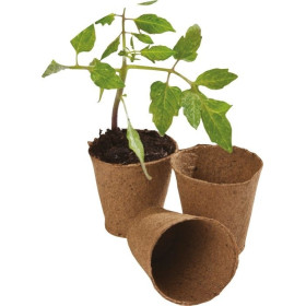 24 pots ronds en fibre de 6 cm