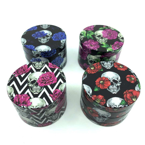 Grinder 50mm skull & blooms | CHAMP HIGH (Rouge Noir)
