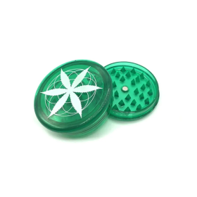 Grinder feuille de cannabis 2 pièces 60mm (Noir feuille verte)