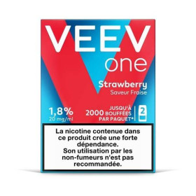Paquet de 2 Pods pre-remplis Veev One Strawberry - Saveur Fraise (20 mg/ml)