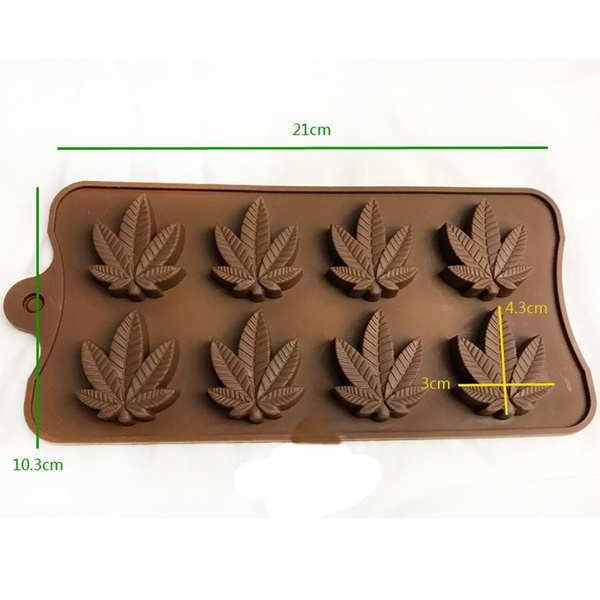 Moule silicone feuilles de cannabis (Vert)