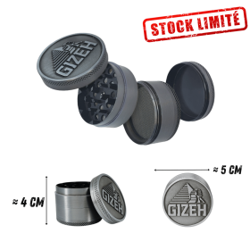 Grinder Gizeh Métal 4 Parties - Broyeur Épices et Herbes avec Raclette
